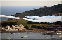 SZ0379 : Red Arrows display - Swanage Carnival 2011 (1) by Mike Searle