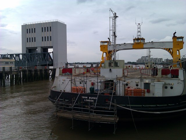 Woolwich ferry and ferry pier