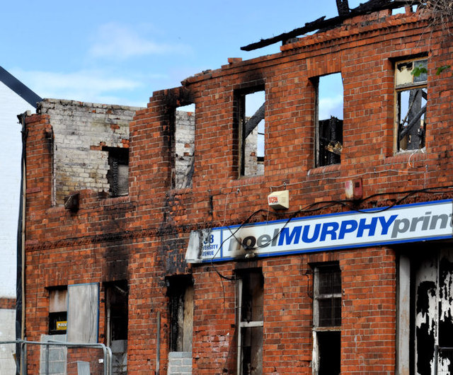 Fire-damaged premises, Belfast
