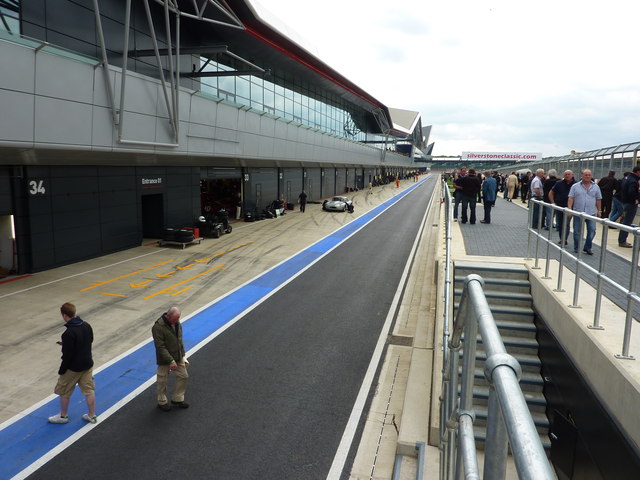 View of the new pits at Silverstone from the pit wall