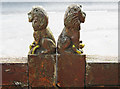 Lions on the entrance gates to churchyard of St. Mary