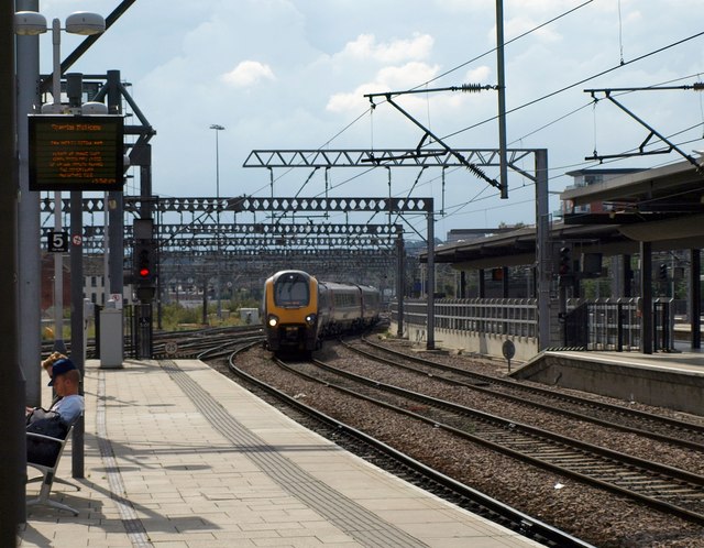 Train arriving, Leeds station