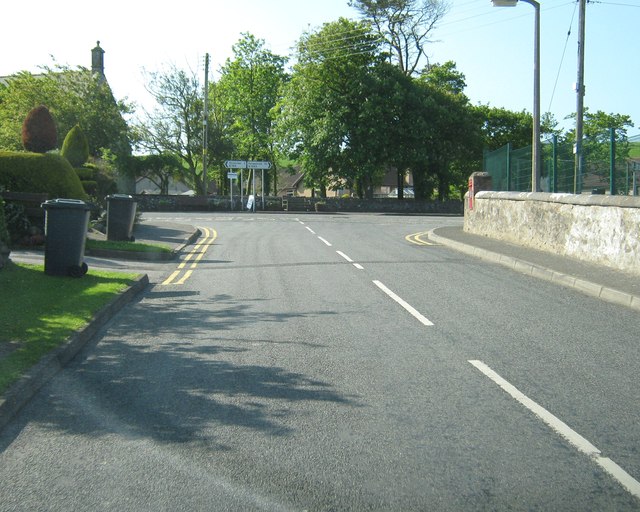 Approaching a T junction on Ervie Road