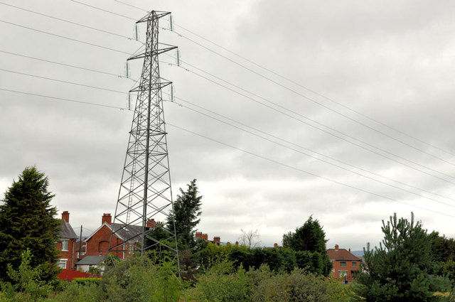 Pylon and power lines, east Belfast (13)