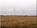 NZ2478 : Wind turbines, Windmill Industrial Estate by Andrew Curtis
