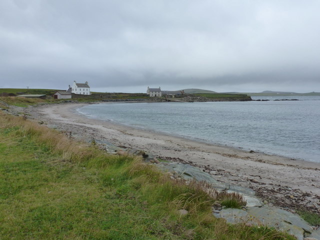 Sandness: view along the shore to Melby... © Chris Downer :: Geograph ...