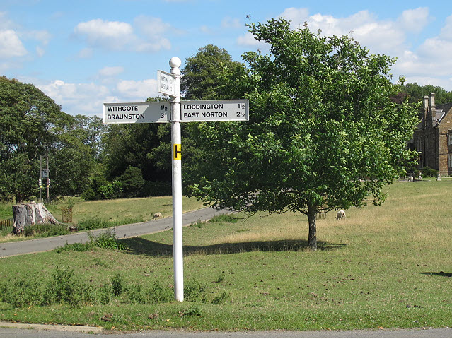 Signpost outside Launde Abbey