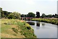 The River Dee approaching Farndon Bridge