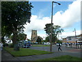 Looking from outside the Roman Catholic church towards the Anglican church