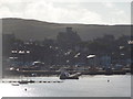 Lerwick: view of the town against the sun