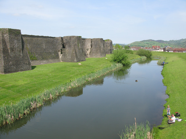 Grand Front and outer moat, Caerphilly Castle
