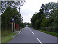 The B1078 looking towards Clopton Green