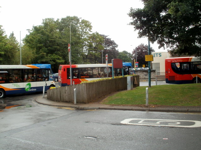 Brief bus jam in Cwmbran bus station