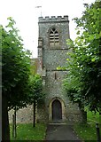 SU6345 : St Martin, Ellisfield: church tower by Basher Eyre
