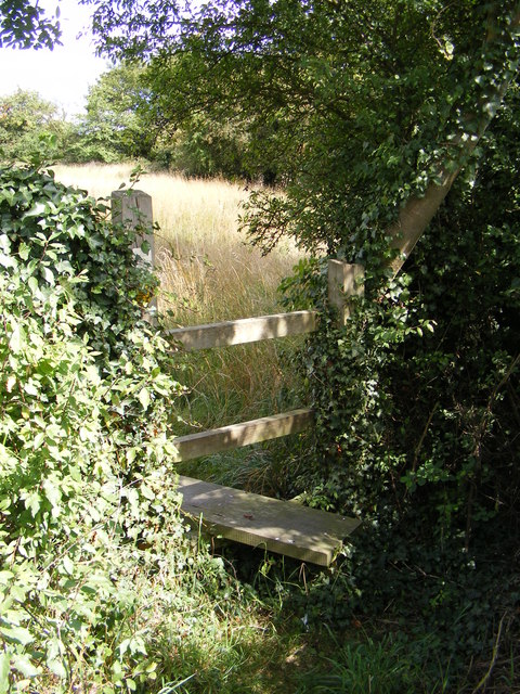 Stile of footpath to Swan & Jockey's Lane
