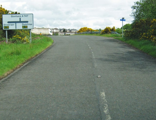 The road from Stairhaven meets the A75