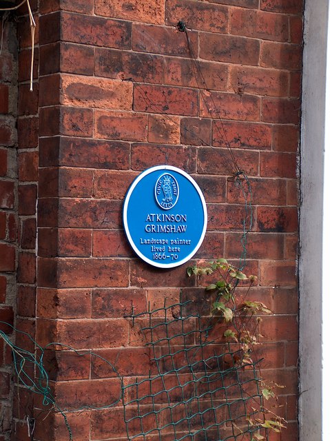 Leeds Civic Trust plaque on Atkinson Grimshaw's house