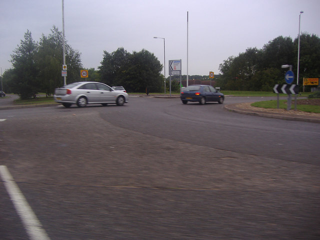 Roundabout on the A6 and Icknield Way, Luton