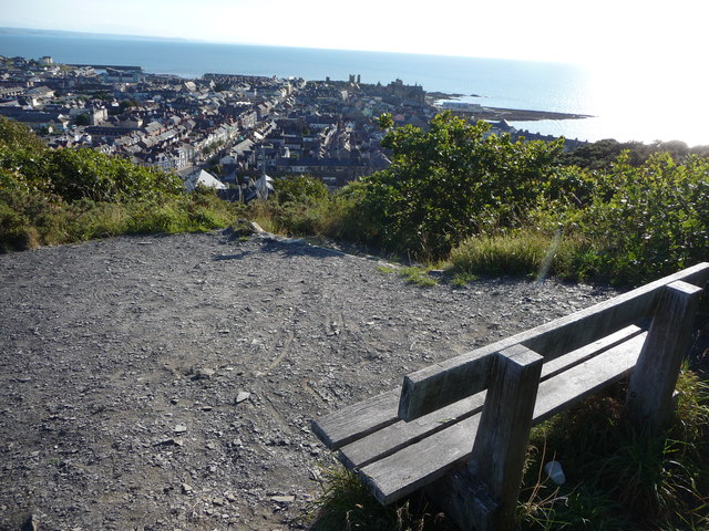 Bench overlooking Aberystwyth town