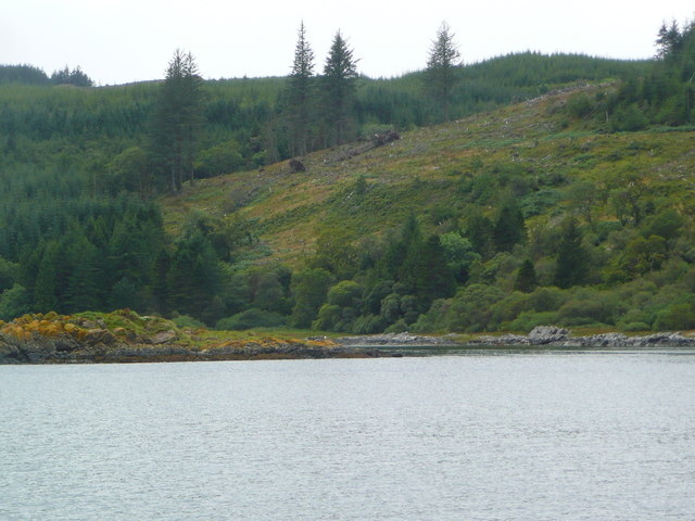 The north side of Eilean Grianain