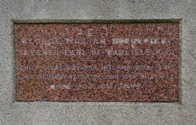 Inscription on pedestal of former Carlisle Statue, Phoenix Park, Dublin