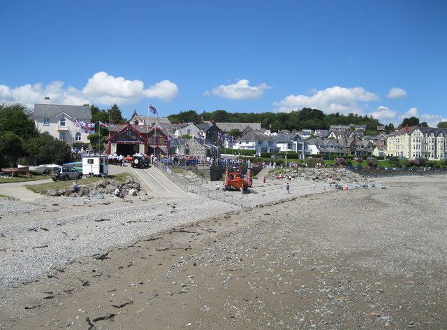 Criccieth beach and lifeboat station