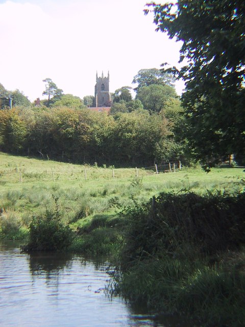 Somerton Church across the Oxford Canal