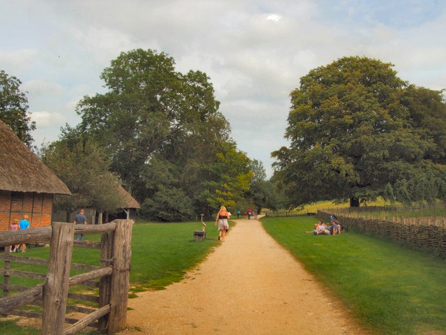 Path through grounds of Weald & Downland Museum