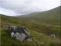 NN5439 : Boulders on the slopes of Carn Shionnach by Russel Wills