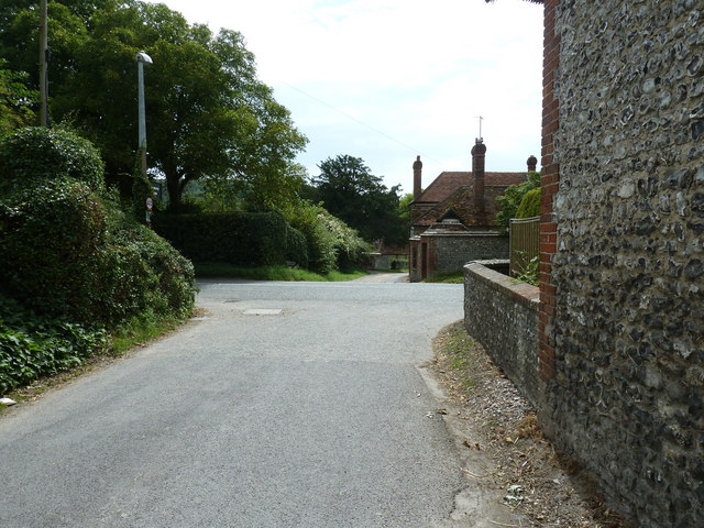 Lane junction with the A286 at West dean