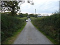 Lane approaching Penlanymor farm and caravan park