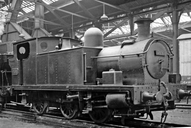 A non-standard 0-6-0T inside Llanelly Locomotive Depot