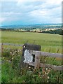 SE2943 : Gatepost on Eccup Lane - with the Wharfe Valley in the distance by Neil Theasby