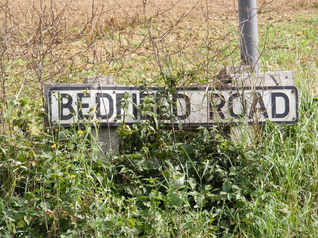 Bedfield Road sign