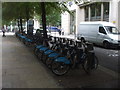 Boris bikes in Aldermanbury St, London