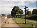 TQ4881 : Footpath junction on the Thames Path near Crossness Sewage Works by David Anstiss