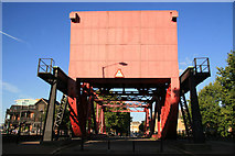 TQ3580 : Scherzer rolling bridge, Surrey Dock entrance. by Chris Allen
