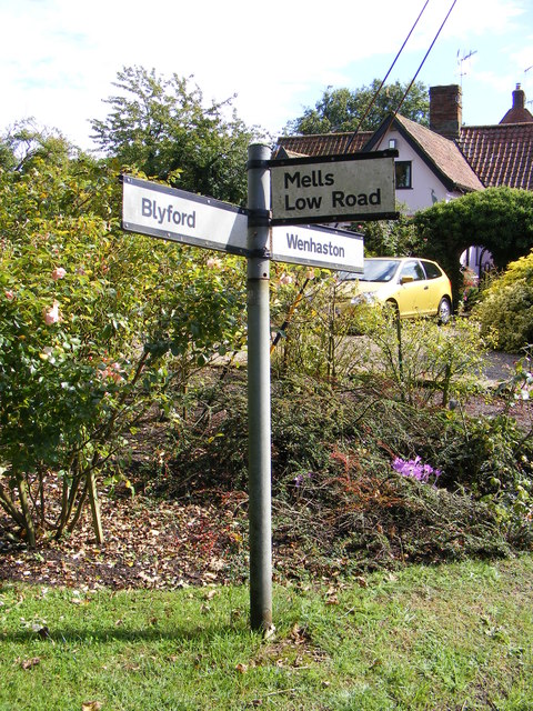 Roadsign on Blyford Road