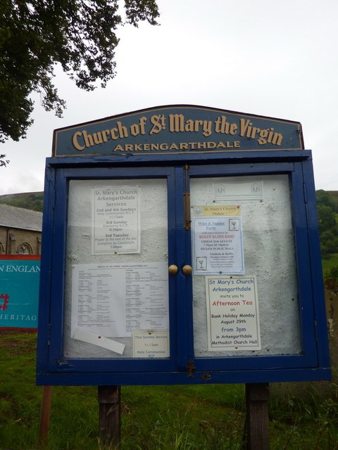 Church of St Mary the Virgin, Arkengarthdale, Notice board