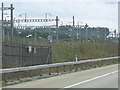 Gantries carrying the catenary electrical supply for the CTRL