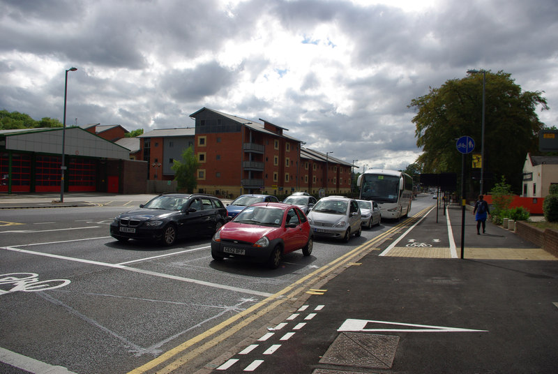 Segregated shared use path and advanced... © Phil Champion :: Geograph ...