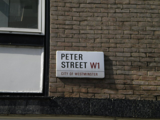 Street sign, Peter Street W1