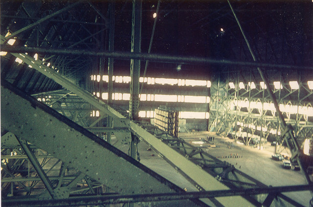 Airship Hangar No. 2 - Interior in 1970 © John Webb :: Geograph Britain ...