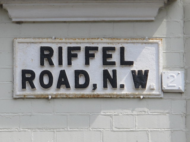 Sign for Riffel Road, NW2