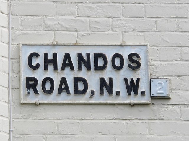 Sign for Chandos Road, NW2