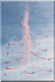 TM1613 : Smoke Trail Patterns, Clacton Air Show, Essex by Christine Matthews