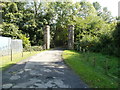 Gate posts at the B4242 end of Aberpergwm House grounds, Glynneath