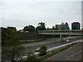 A footbridge over the M602