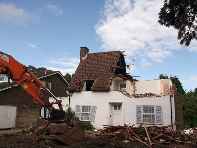 Semi-demolished house, Bromley