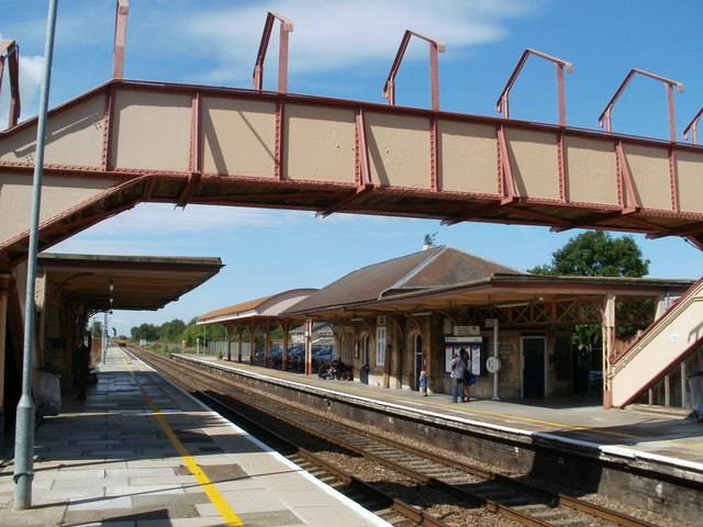 Yatton Station viewed through the footbridge